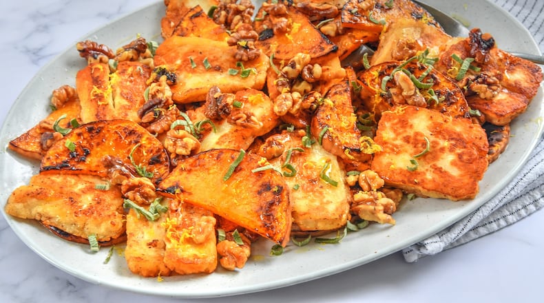 Fried Halloumi with Winter Squash. (Chris Hunt for The Atlanta Journal-Constitution)