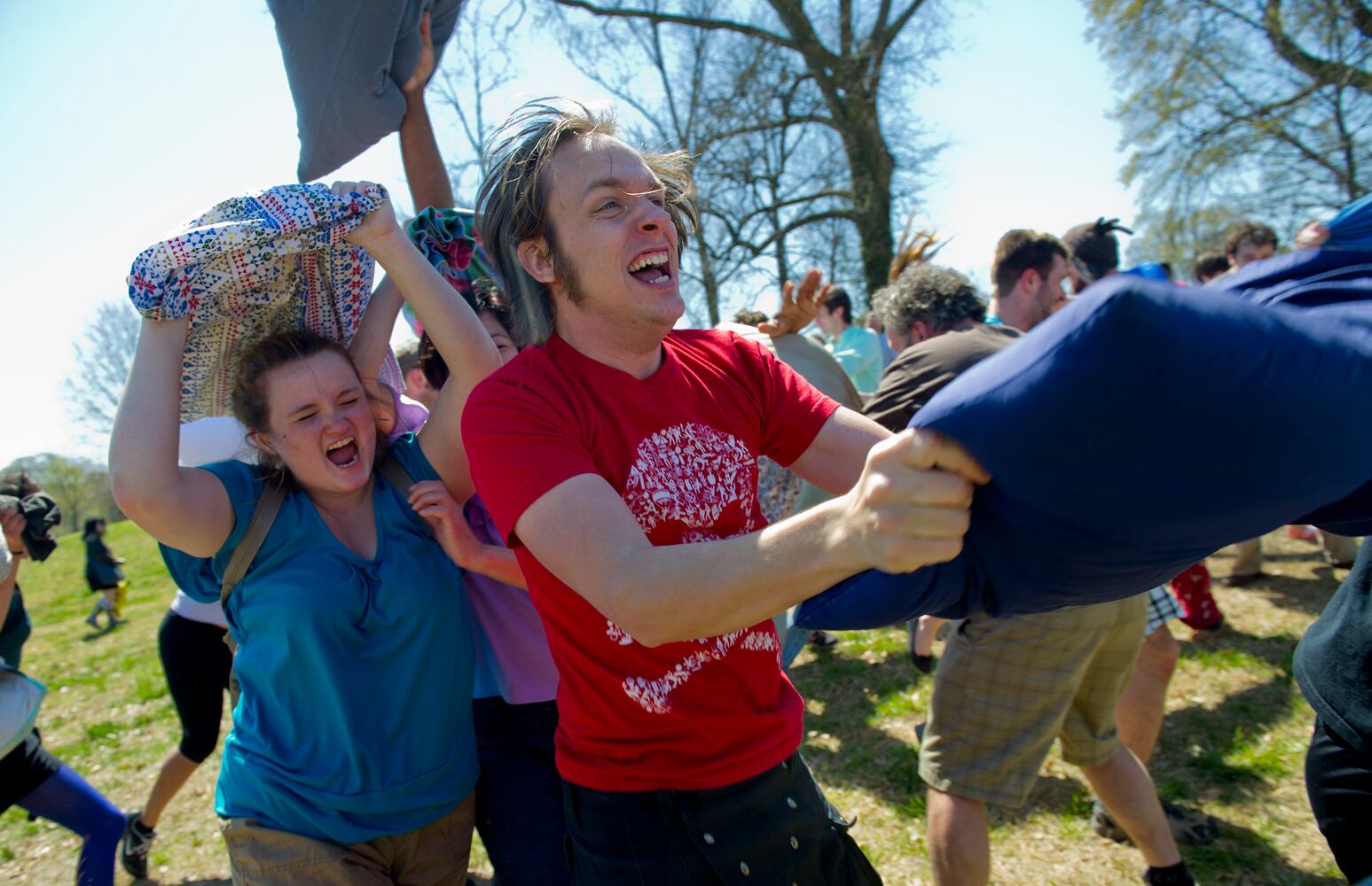 For the fifth year in a row, hundreds of residents from Atlanta and the surrounding communities participated in International Pillow Fight Day.