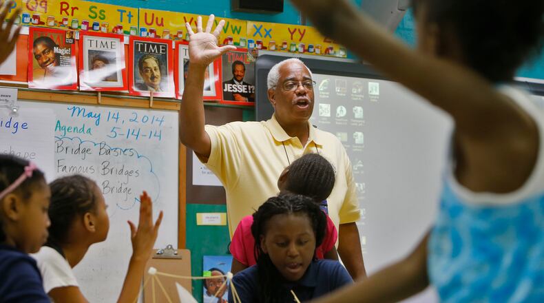 A Johns Hopkins study found that if a black student has one or two black teachers in elementary school, the student is far more likely to enroll in college. One black teacher by third grade, black students are 13 percent more likely to enroll in college, two black teachers by third grade and the students are 32 percent more likely. BOB ANDRES / BANDRES@AJC.COM