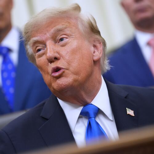 President Donald Trump speaks to reporters in the Oval Office of the White House during a meeting with travel executives, Wednesday, Sept. 2, 2026, in Washington. (AP Photo/Jacquelyn Martin)