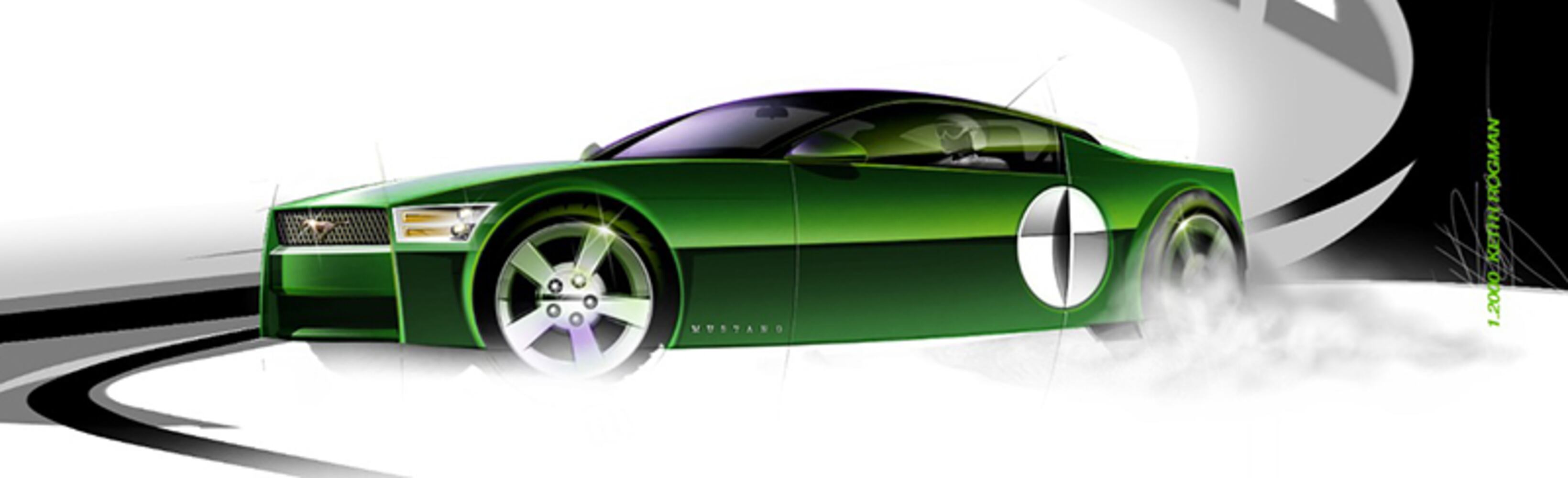 Sketches of Mustangs' changes from 2005-2014