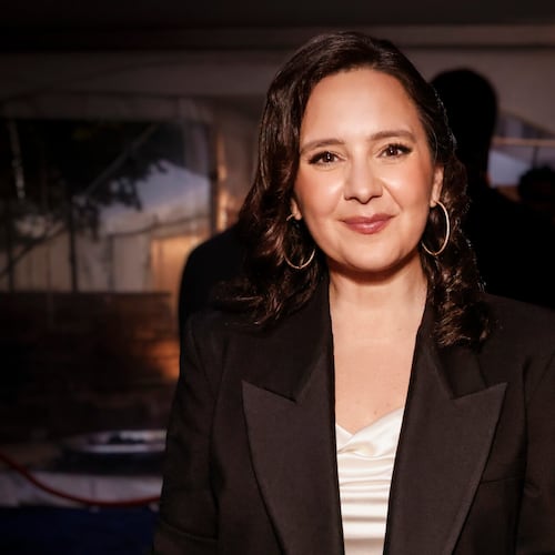 This image released by CBS News shows Bari Weiss at the CBS News/Politico reception ahead of the White House correspondents dinner in Washington on April 25, 2026. (Mary Kouw/CBS News via AP)