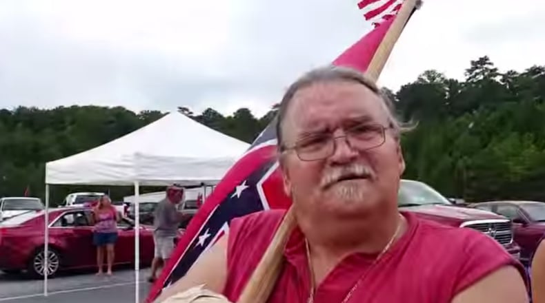A supporter at a Conferderate flag rally in Stone Mountain, Ga.