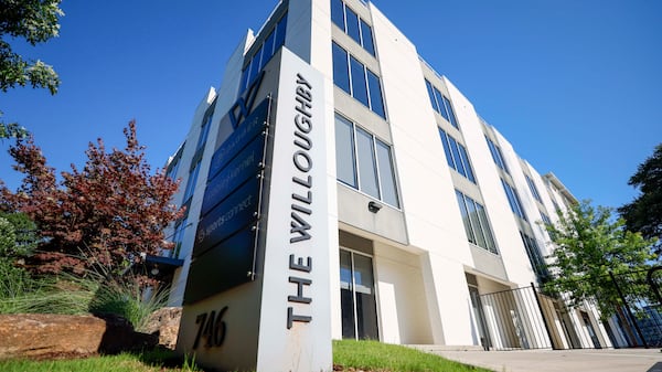 The entrance to the Willoughby, which is located near the Beltline's Eastside Trail. (Miguel Martinez/AJC)