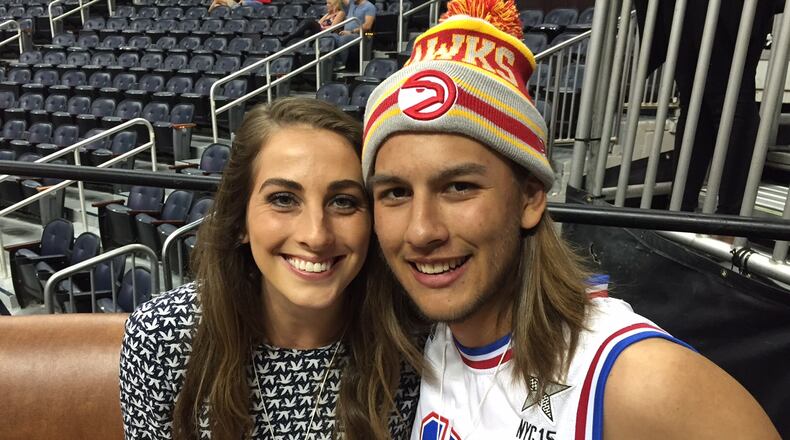 Ben McCleskey, 21, and Avery Armstrong, 23, started dating after the first Hawks Tinder night. PHOTO BY HELENA OLIVIERO