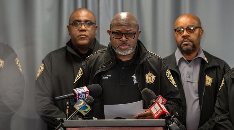 “I am hard on crime and I’m big on crime-fighting,” Rockdale County Sheriff Eric Levett while commending efforts to recapture an escaped inmate. (Ben Hendren for the AJC)