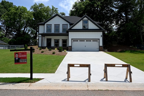 A new house is seen in Ashford Place Subdivision near downtown Commerce, Tuesday. Housing prices have increased 62% in the last five years. (Hyosub Shin/AJC)