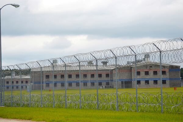 FILE - The perimeter of the Diboll Correctional Facility is seen on July 19, 2014, in Diboll, Texas. (Rhonda Oaks/The Daily News via AP, File)