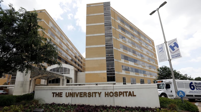 FILE - The University of Mississippi Medical Center stands in Jackson, Miss., on May 2, 2018. (AP Photo/Rogelio V. Solis, File)