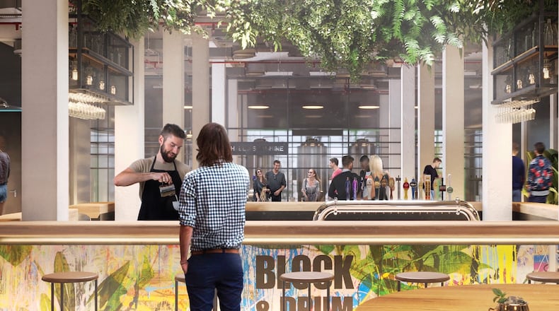 A rendering of the cafe at Block & Drum / Courtesy of Block & Drum