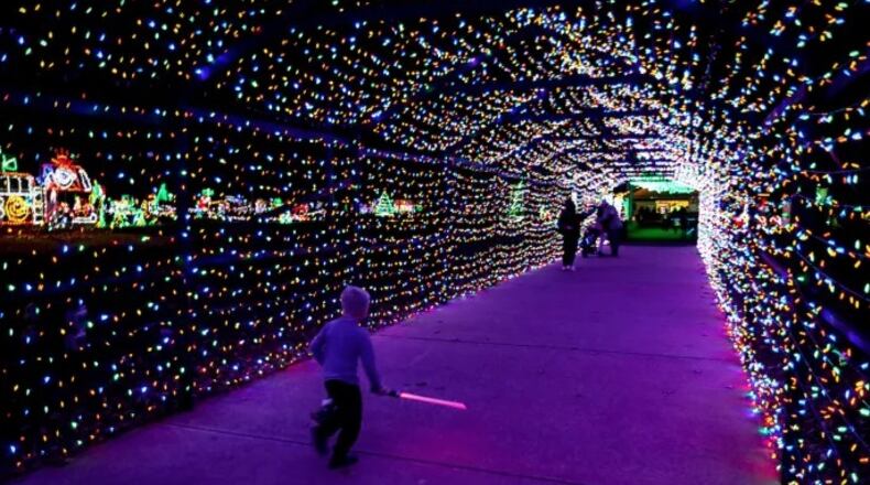 This light tunnel is on display at "Holiday Lights of Hope" at Hobgood Park, 6688 Bells Ferry Road, Woodstock - the sister show to the one at Veterans Park, 7345 Cumming Highway, Canton. (Courtesy of Cherokee County)