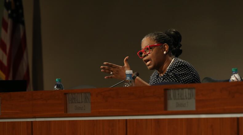 Vickie B. Turner, District 5, speaks at the DeKalb County Board of Education building during a meeting in Stone Mountain, Georgia on Wednesday, February 13, 2019. EMILY HANEY / emily.haney@ajc.com