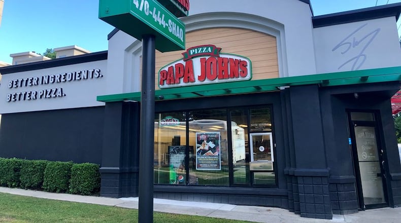 A Papa John’s restaurant in metro Atlanta. CONTRIBUTED