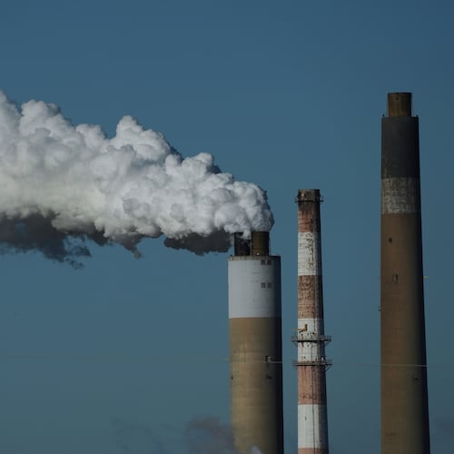FILE - The Warrick Power Plant, a coal-powered generating station, operates April 8, 2025, in Newburgh, Ind. (AP Photo/Joshua A. Bickel, File)