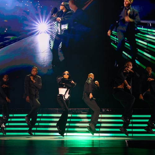 Brandy and Monica, pictured here during the Oct. 16 opening of The Boy Is Mine Tour in Cincinnati, stopped at Atlanta’s State Farm Arena on Friday, Oct. 31, 2025. They’ll return on Dec. 4. (Courtesy)