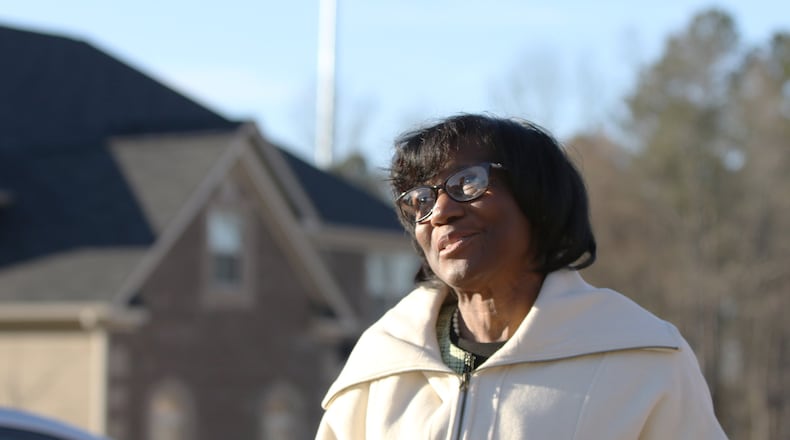 3/6/19 - Stonecrest - Councilwoman Diane Adoma talks about the cell tower that was put up right by homes in Stonecrest, Georgia on Wednesday, March 6, 2019.  EMILY HANEY / emily.haney@ajc.com