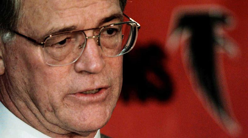 Dan Reeves speaks to reporters during a news conference in Atlanta Tuesday, Jan. 21, 1997, after being named the new head coach and vice-president of football operations for the Atlanta Falcons.