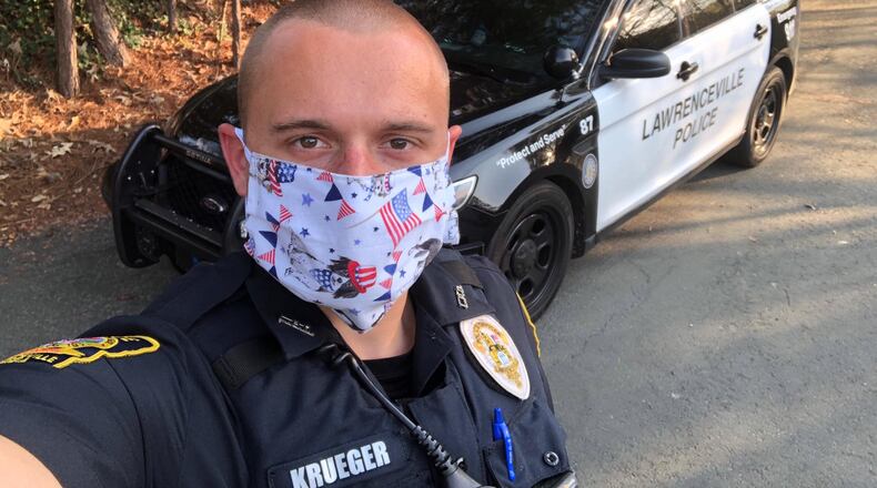 A Lawrenceville citizen who wanted to remain completely anonymous donated enough reusable face masks to make it possible for each police officer to have two masks. (Courtesy Lawrenceville Police)