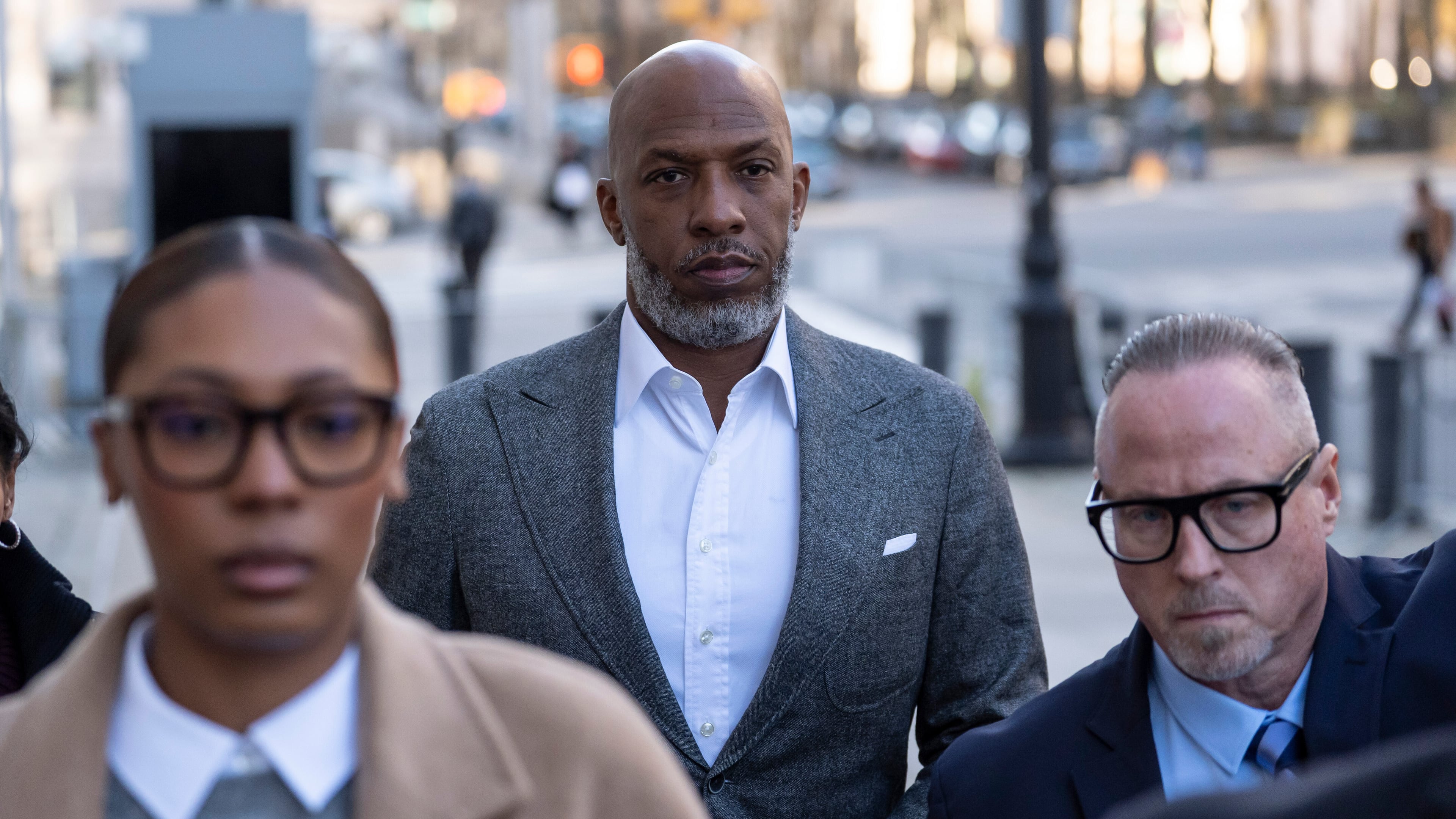 Portland Trail Blazers' head coach Chauncey Billups arrives at Brooklyn federal court, Monday, Nov. 24, 2025, in New York. (AP Photo/Yuki Iwamura)