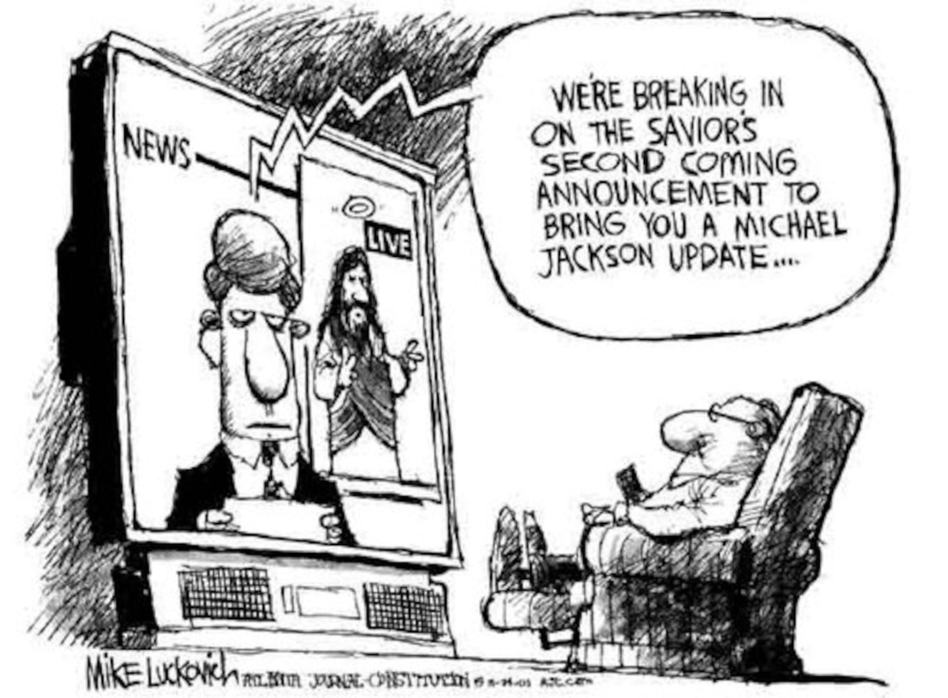 Michael Jackson cartoons by Mike Luckovich