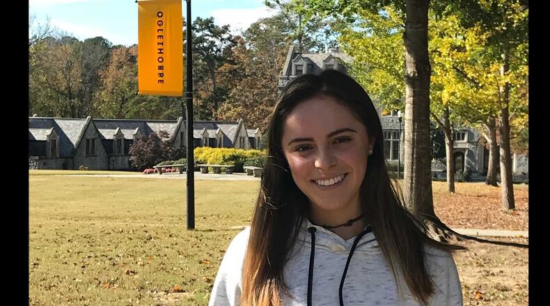 Oglethorpe University freshman Angelica Sanchez, 19, received a visa to study in the United States from her native Mexico. ERIC STIRGUS / ESTIRGUS@AJC.COM