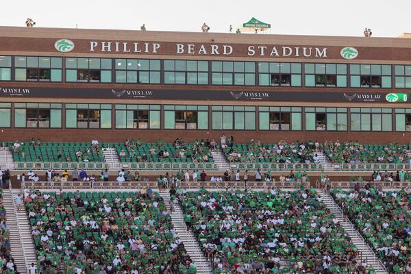 The press box and suites are shown on the home stands as Buford hosts Milton at Phillips Beard Stadium, Thursday, August, 14, 2025, in Buford, Ga. This is the first game at Buford’s new city-owned 10,000-seat, $62 million stadium. ESPN2 is televising the game. (Jason Getz/AJC)