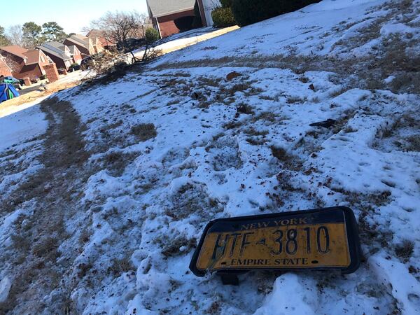 The SUV that crashed into a DeKalb County home had out of state plates. (Credit: Channel 2 Action News)
