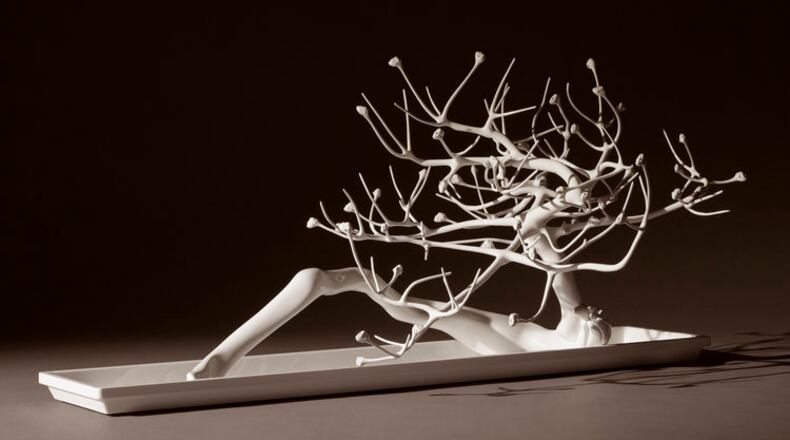 Sculptor Rona Pondick's "Dwarfed White Jack," 2010-12, painted bronze (Photo courtesy Marc Strauss, New York, Steven Zevitas Gallery, Boston, and Sonnabend Gallery, New York) is one of many works on display in "The Gravity of Beauty" at Zuckerman Museum of Art.