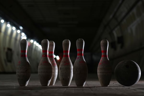 Skittles left in one of the tunnels are seen during a press tour in London, Thursday, June 19, 2025. (AP Photo/Joanna Chan)