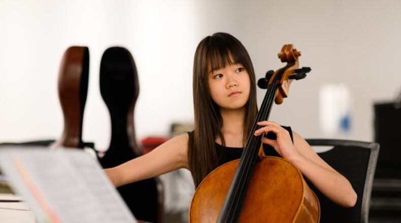 Student Lexine Feng is among the competitors in Atlanta’s Franklin Pond Chamber Music statewide competition. Going all-virtual this will be the nation’s first  socially-distanced chamber music competition ever. Photo credit:Rand Lines