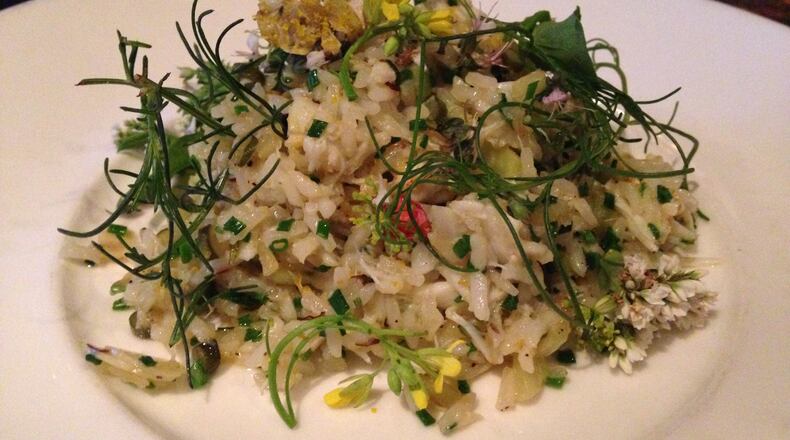 Carolina Gold rice with crab and fennel