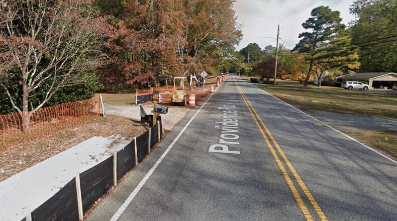 Alpharetta is set to will build sidewalks along the west side of Providence Road from the existing sidewalk south of Bates Road to the existing sidewalk north of Mayfield Road. (Google Maps)
