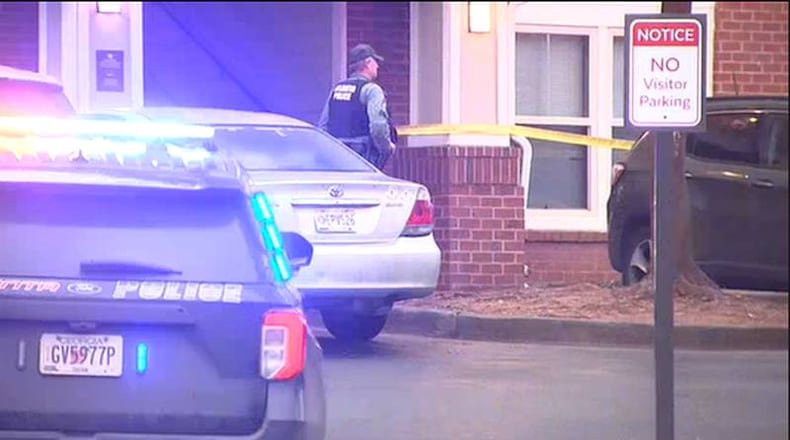 There was a heavy police response to a call about a shooting Saturday morning at the Columbia at Peoplestown apartments Tuskegee Street. (Credit: Channel 2 Action News)