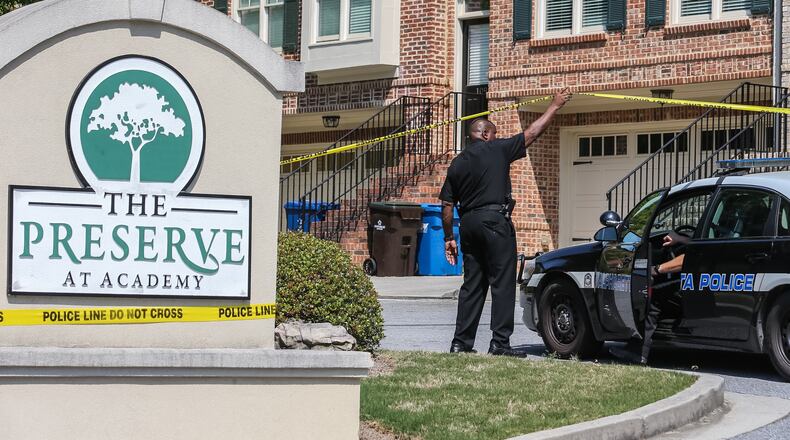 Police were on the scene of a shooting at The Preserve at Academy in Alpharetta. A call came in about 9:50 a.m. Thurs., April 21, 2016, about an incident at the townhome community. JOHN SPINK / JSPINK@AJC.COM