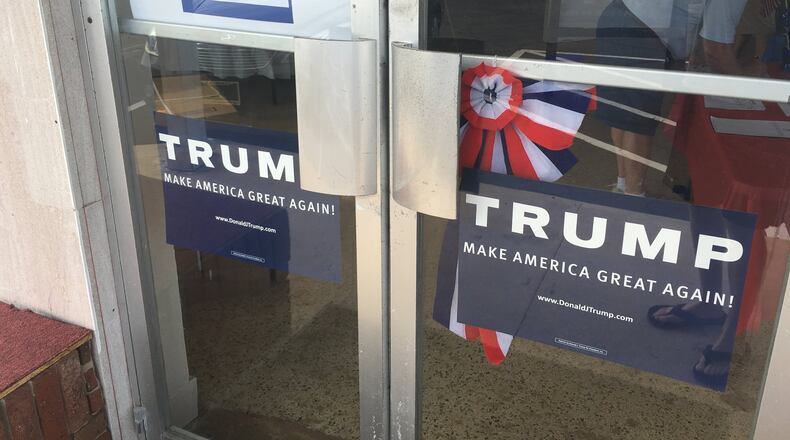 A sign at a Donald Trump office in Cocoa Beach, Fla., welcomes all “deplorables.” Democrat Hillary Clinton’s statement that half of Trump’s backers fall in a “basket of deplorables” has become a rallying cry for Trump’s campaign. GREG BLUESTEIN / GBLUESTEIN@AJC.COM