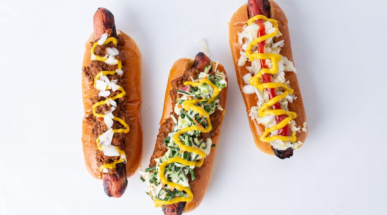 Pete's Original, Slaw Dog and Average Joe from Hot Dog Pete's.