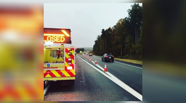 The northbound lanes of I-575 were blocked at Ga. 140 on Wednesday morning while officers investigated a deadly crash.
