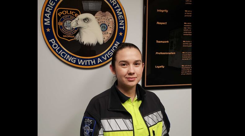 Beginning Aug. 10, community comments on the Marietta Police Department are requested for the MPD to receive re-accreditation. As a new MPD initiative - a Spanish language outreach, Marietta Police Department's Public Safety Ambassador (PSA) Reina Vaquero will assist with bilingual communication. (Courtesy of Marietta Police)