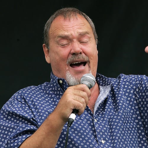 FILE - David Clayton-Thomas of "Blood, Sweat and Tears" performs during one of several tailgate parties prior to the Texas A&M-Utah game on Sept. 2, 2004, in Salt Lake City. (AP Photo/Douglas C. Pizac, File)