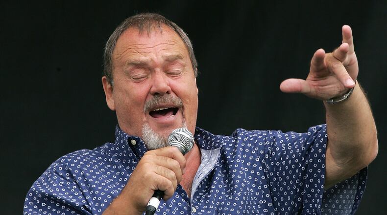 FILE - David Clayton-Thomas of "Blood, Sweat and Tears" performs during one of several tailgate parties prior to the Texas A&M-Utah game on Sept. 2, 2004, in Salt Lake City. (AP Photo/Douglas C. Pizac, File)