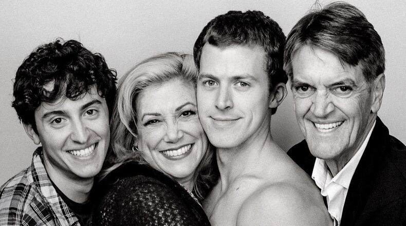 The cast of the Actor’s Express comedy “Skintight” includes Jake Berne (from left), Wendy Melkonian, Trevor Griffin and Chris Kayser. CONTRIBUTED BY KEVIN HARRY