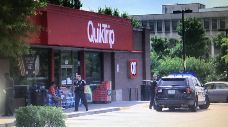 Police accuse the man of attacking customers inside the gas station, running to a nearby parking lot and fighting officers.