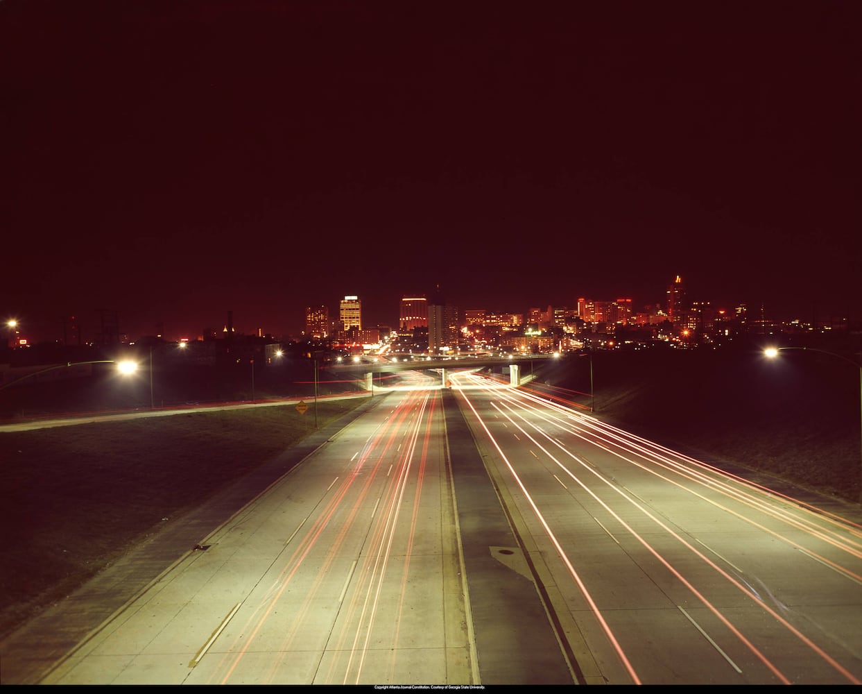 'Atlanta Skyline & Expressways at Night'