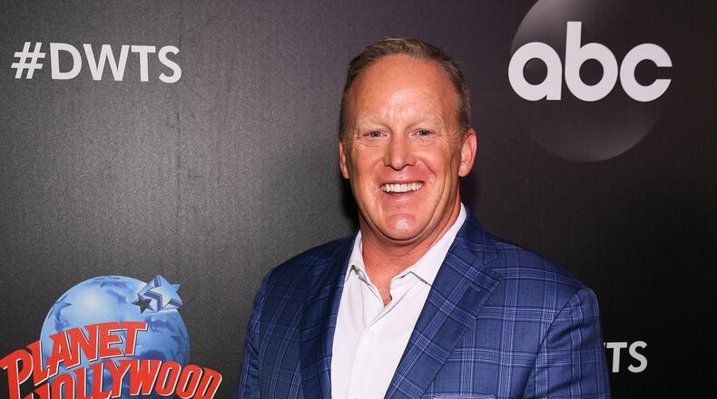 NEW YORK, NY - AUGUST 21: Former White House Press Secretary Sean Spicer arrives at the 2019 "Dancing With The Stars" Cast Reveal at Planet Hollywood Times Square on August 21, 2019 in New York City. (Photo by Dave Kotinsky/Getty Images for Planet Hollywood International)
