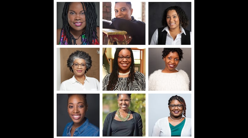 The Playwrights of Horizon Theatre's new project, "Black Women Speak."
Top row: Chiwuzo Ife Okwumabua, Dana Stringer; Kelundra Smith. Middle row: Shay Youngblood; A'ndrea J. Wilson; AriDy Nox; Bottom row: Tramaine Brathwaite; Candrice Jones; Amina McIntyre