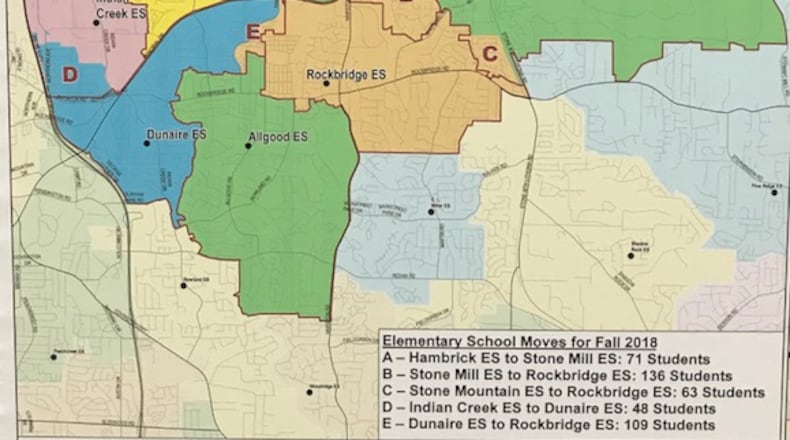 This map shows one of the redistricting options the school district is considering.
