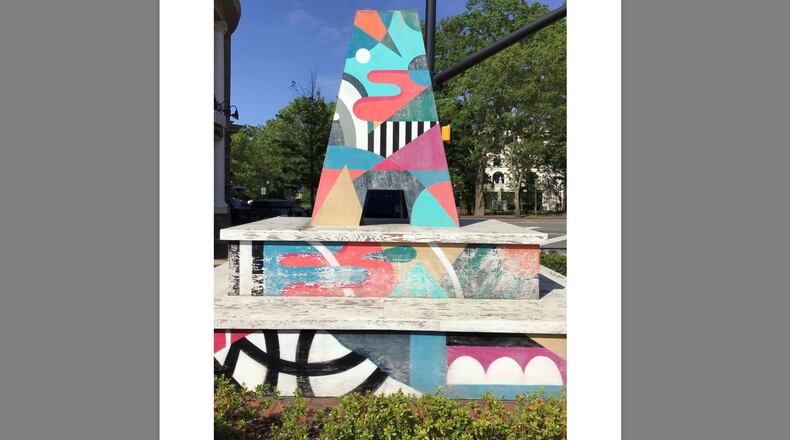 After removing the 'A' sculpture in downtown Alpharetta, the Alpharetta Cultural Arts Commission will consider if the location should be included among the city's rotating art program or if it would be better to have a permanent installation at that site. (Courtesy City of Alpharetta)