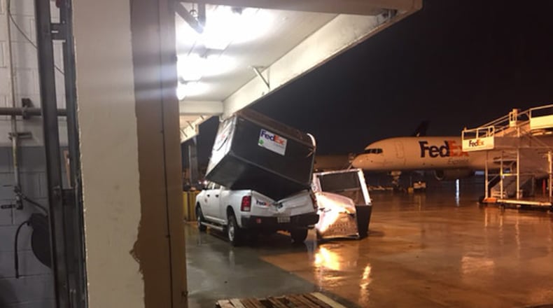 Hartsfield-Jackson International Airport posted photos of some of the damage from Thursday’s EF-0 tornado on its Twitter account.(Credit: Hartsfield-Jackson International Airport)