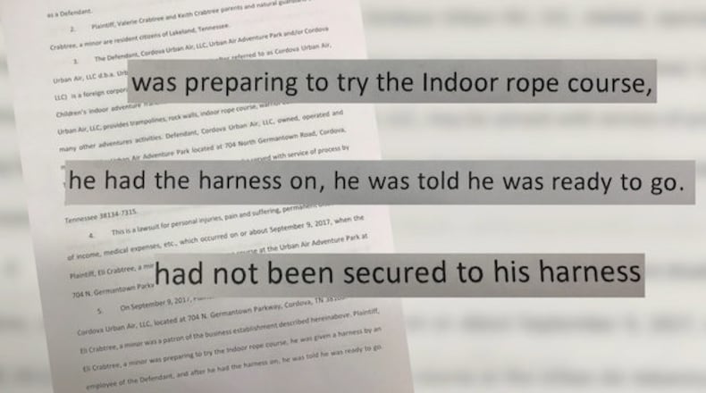 A Tennessee couple filed suit against a trampoline park.