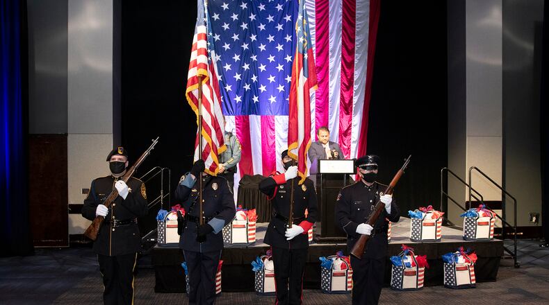 Local public servants received top honors for bravery and much-deserved praise at the 2020 Valor Awards on Tuesday, July 28, held at the Infinite Energy Forum. (Courtesy Gwinnett Chamber)
